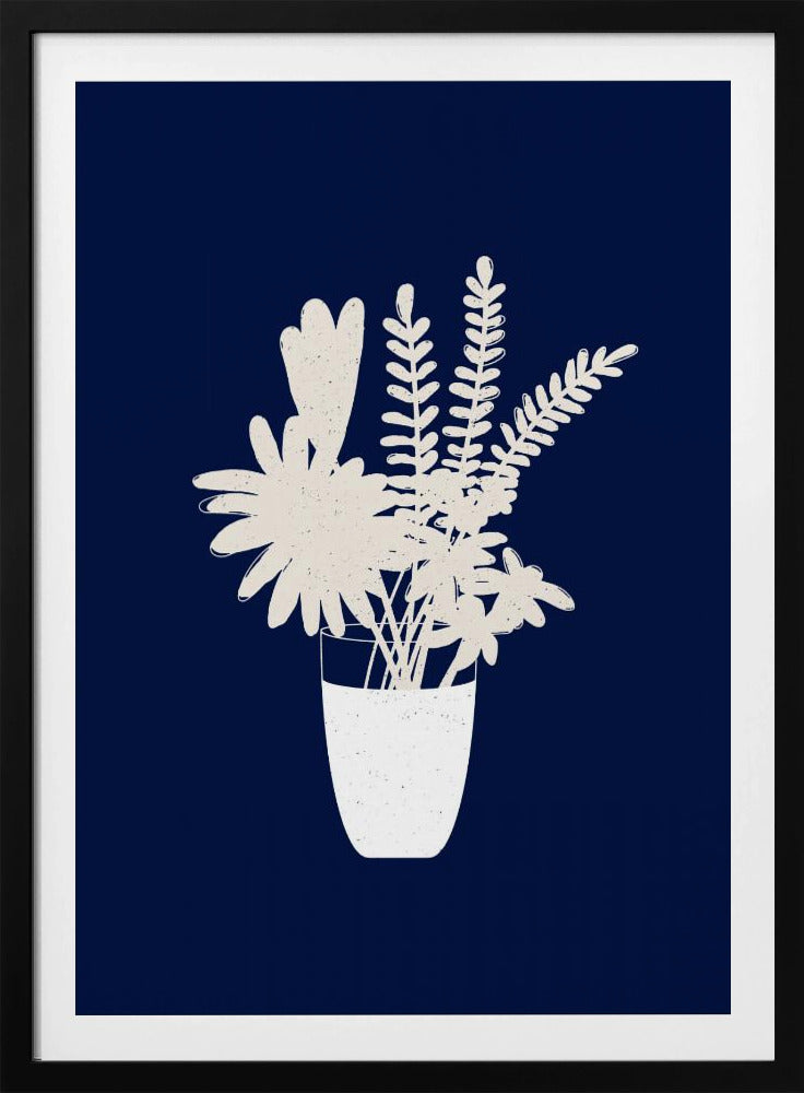 Sepia bloemensilhouet | Poster