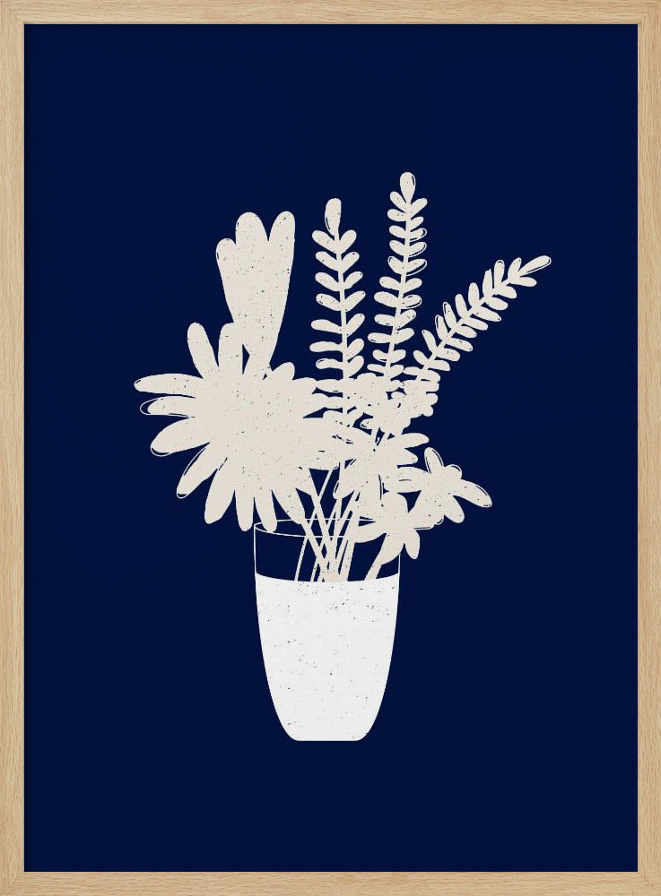 Sepia bloemensilhouet | Poster