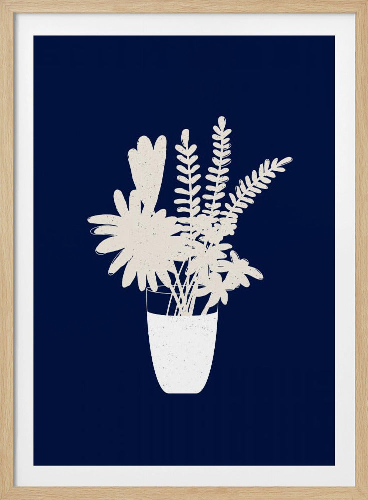 Sepia bloemensilhouet | Poster