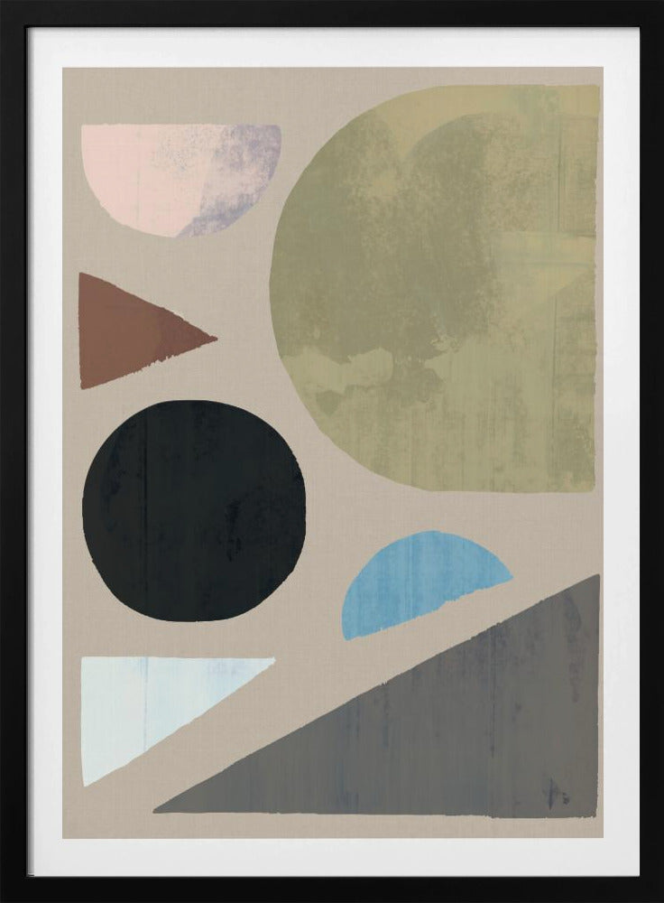 Abstracte vormen in gedempte tinten | Poster
