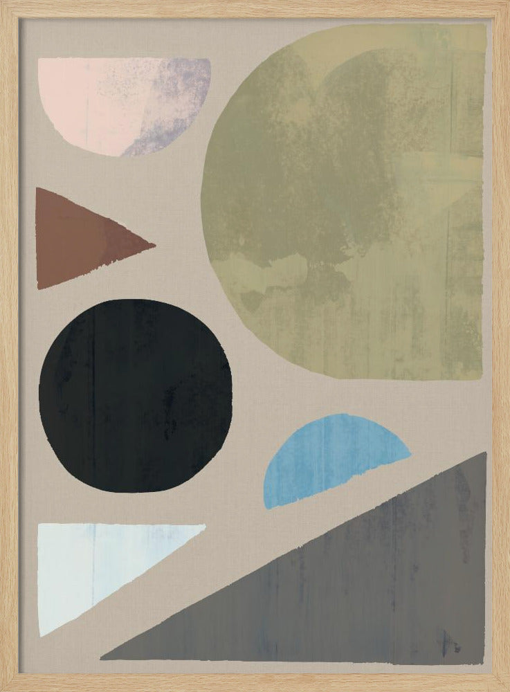 Abstracte vormen in gedempte tinten | Poster