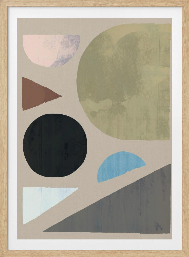 Abstracte vormen in gedempte tinten | Poster