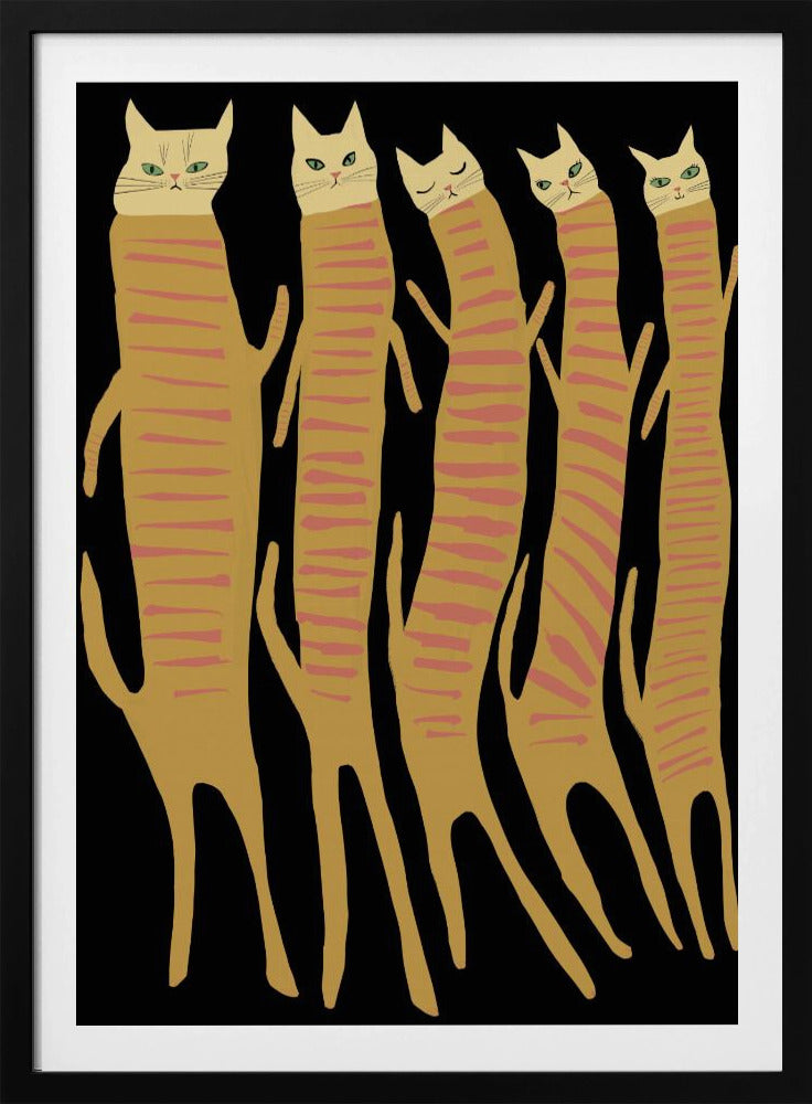Vijf lange katten | Poster