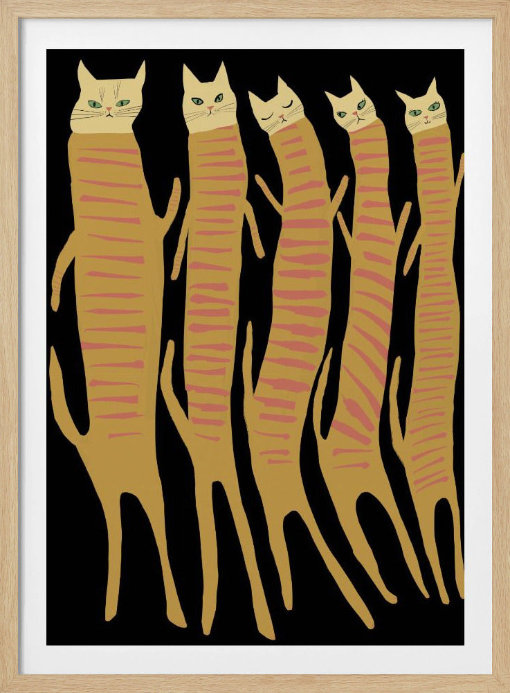Vijf lange katten | Poster
