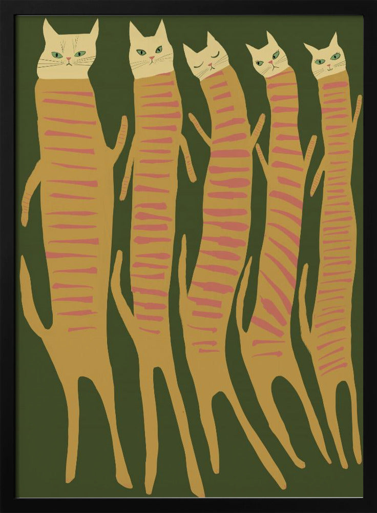 Vijf lange katten | Poster