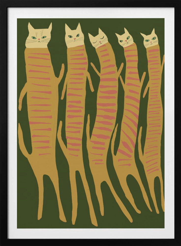 Vijf lange katten | Poster