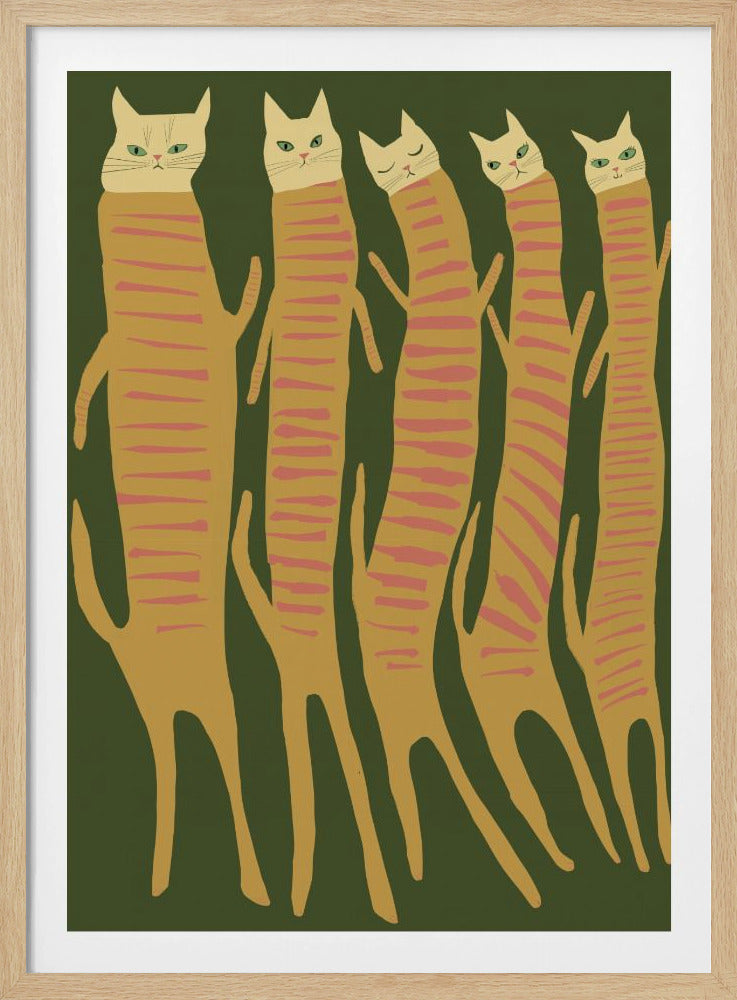 Vijf lange katten | Poster