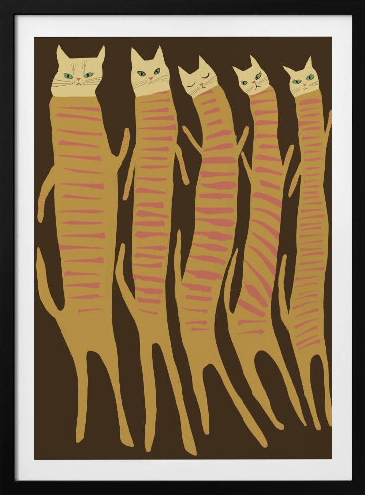 Vijf lange katten | Poster