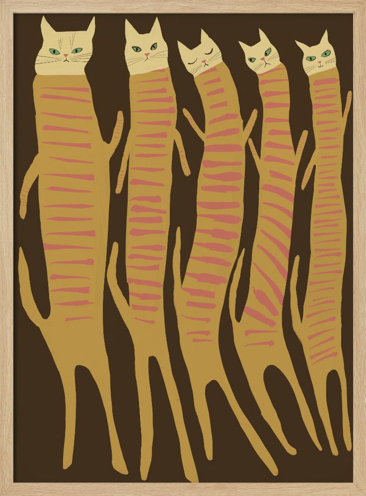 Vijf lange katten | Poster