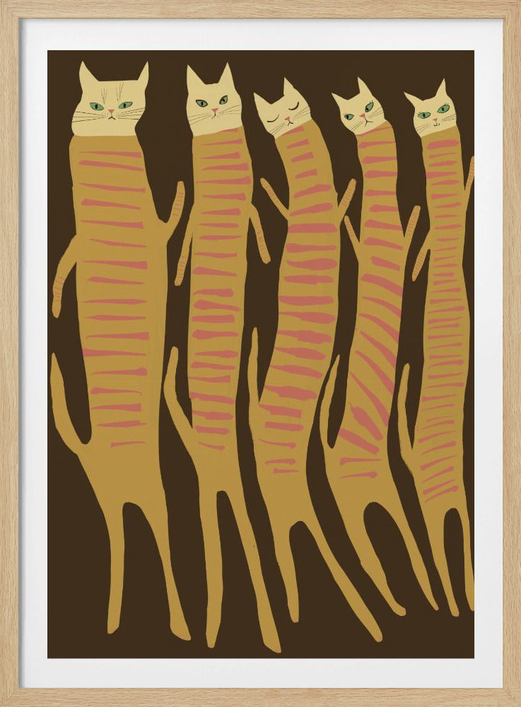 Vijf lange katten | Poster