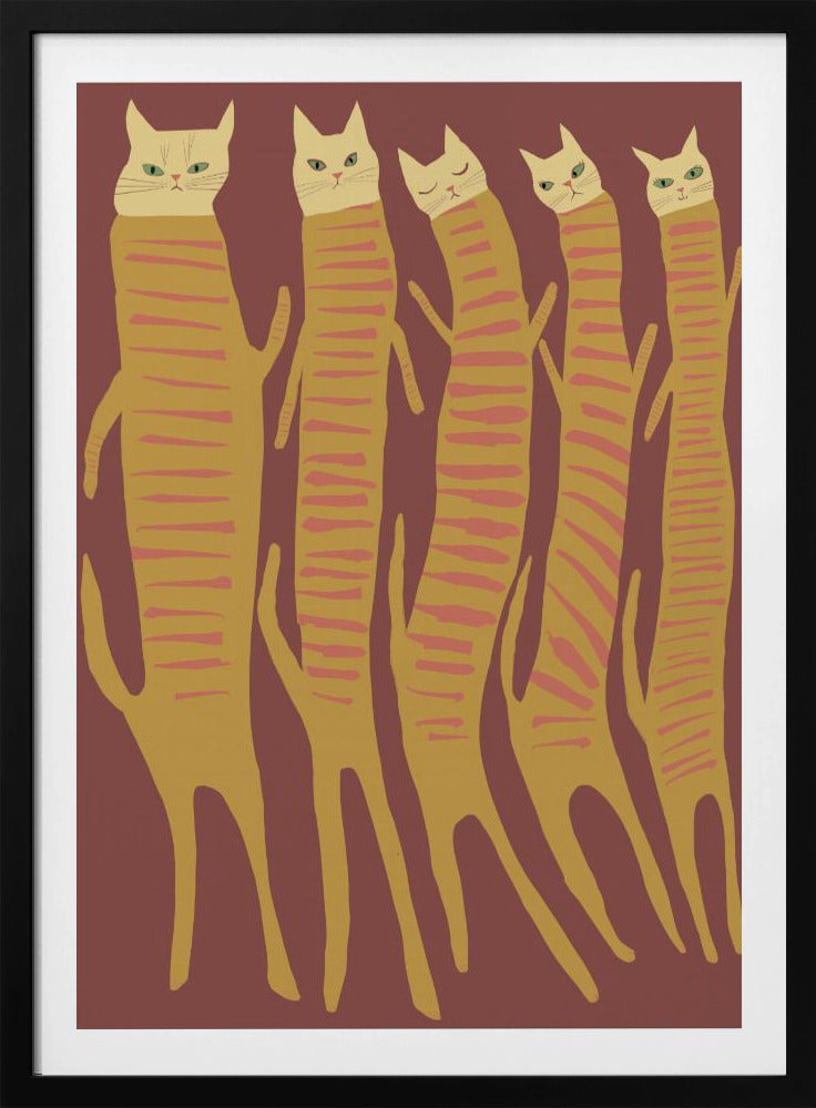 Vijf lange katten | Poster