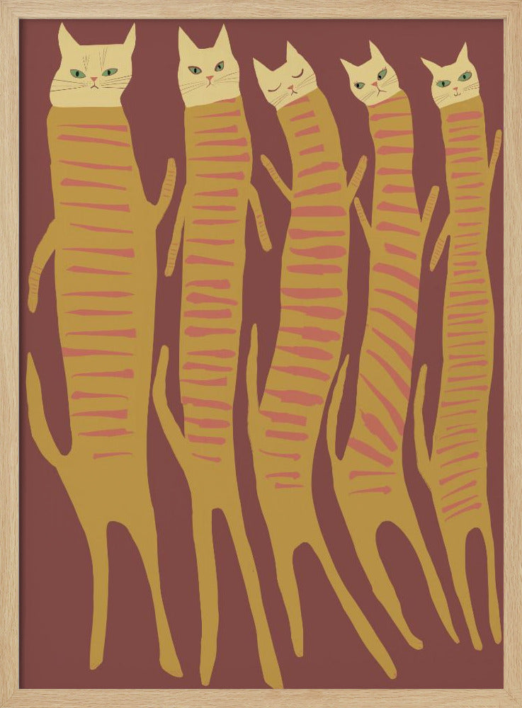 Vijf lange katten | Poster