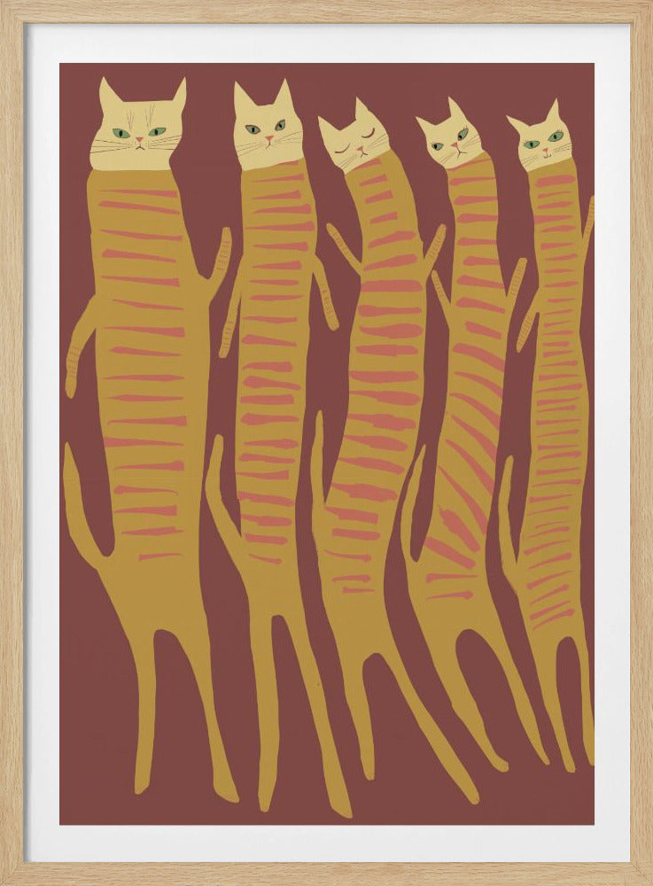 Vijf lange katten | Poster