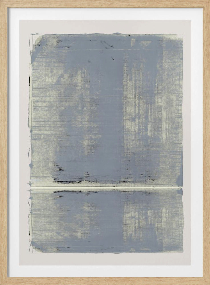 Minimalistisch grijs abstract met horizontale lijn | Poster
