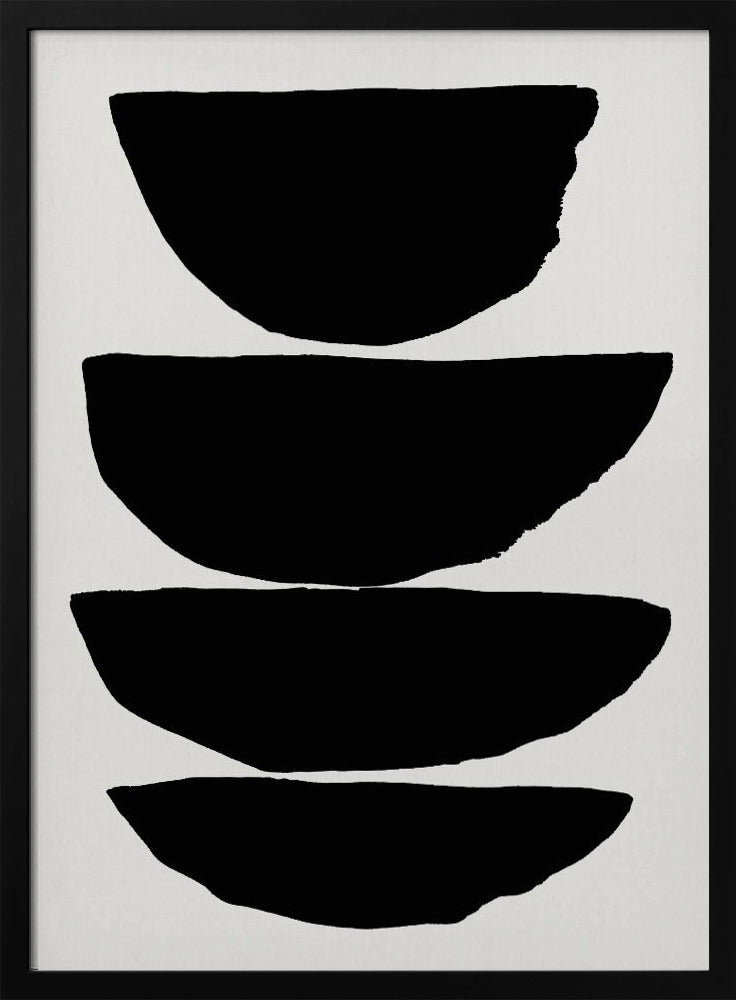 Minimalistische zwarte abstracte ellipsen | Poster
