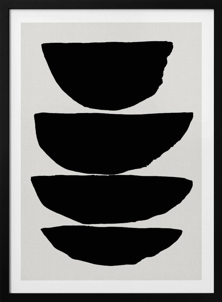 Minimalistische zwarte abstracte ellipsen | Poster