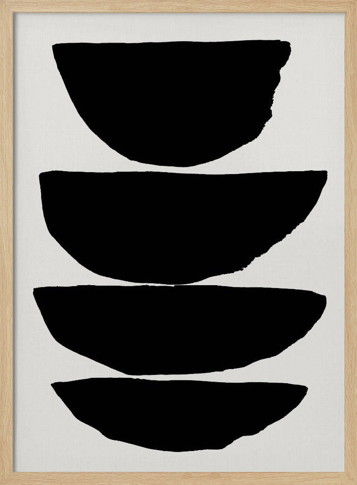 Minimalistische zwarte abstracte ellipsen | Poster