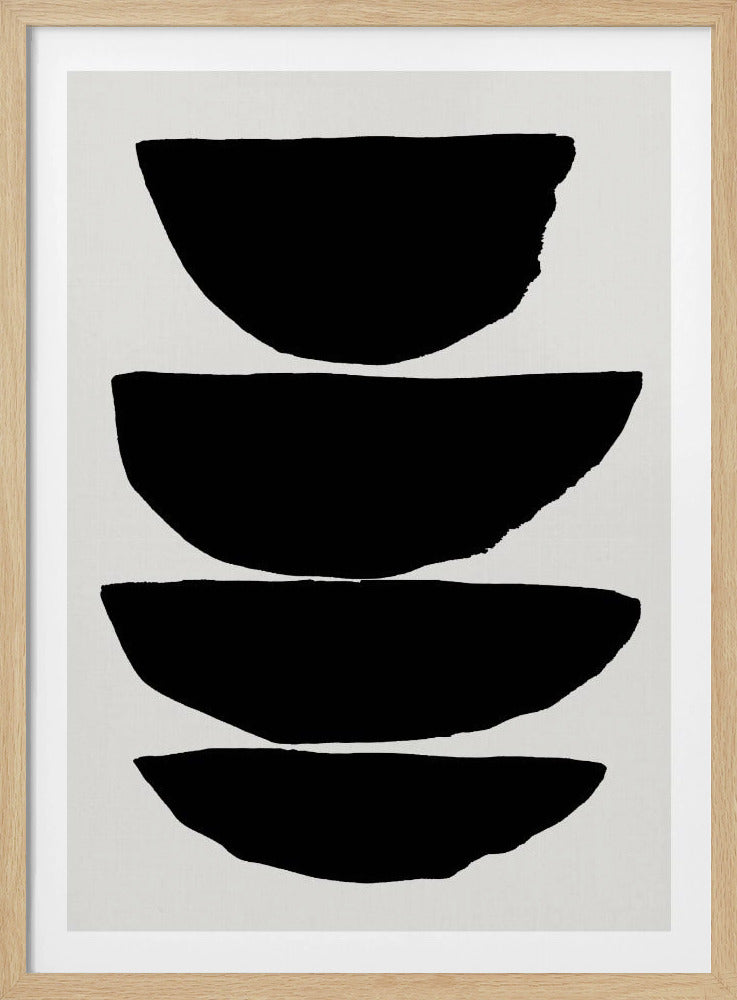 Minimalistische zwarte abstracte ellipsen | Poster