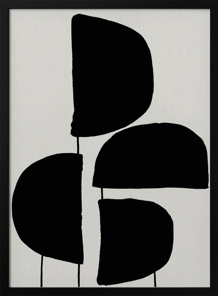 Minimalistische zwarte abstracte vormen | Poster