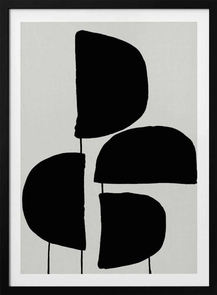 Minimalistische zwarte abstracte vormen | Poster