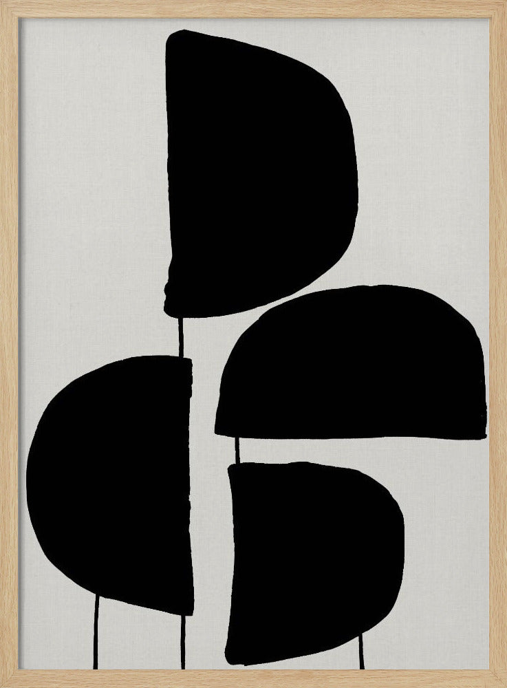 Minimalistische zwarte abstracte vormen | Poster