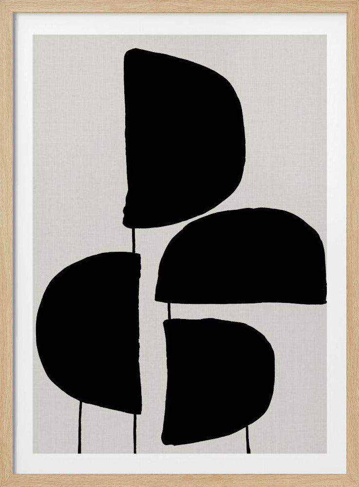 Minimalistische zwarte abstracte vormen | Poster