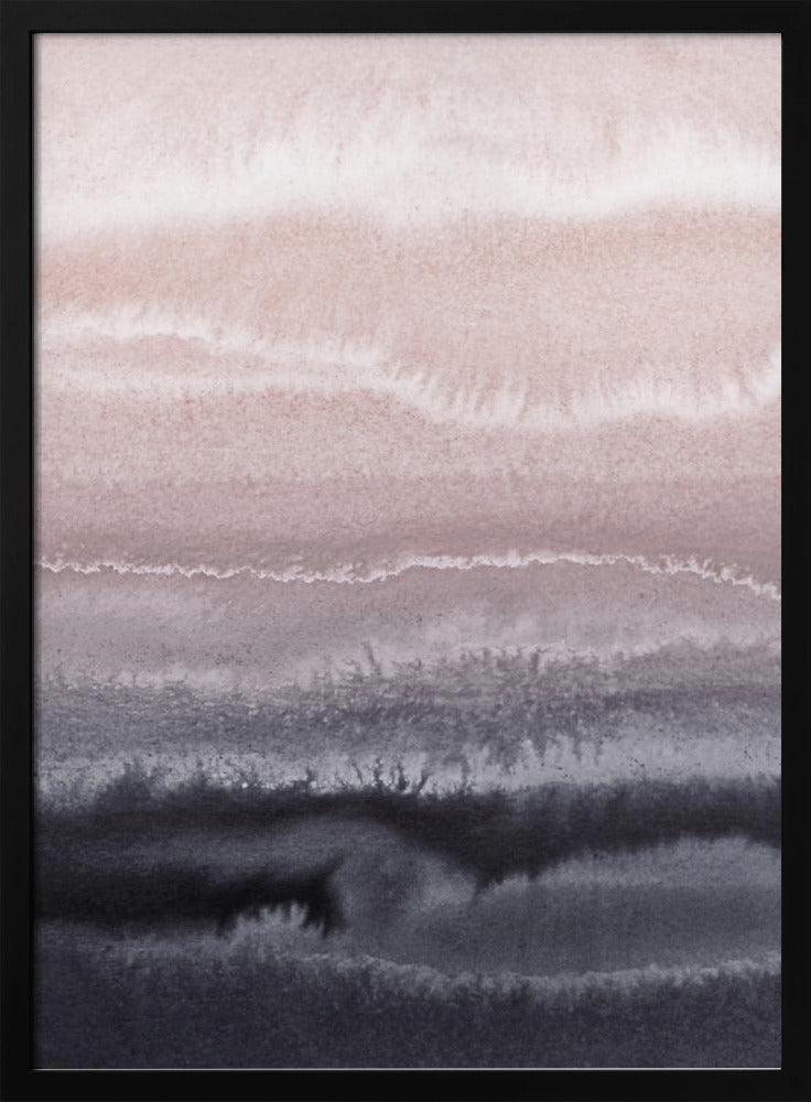 Binnen de getijden Zwart zandstrand | Poster