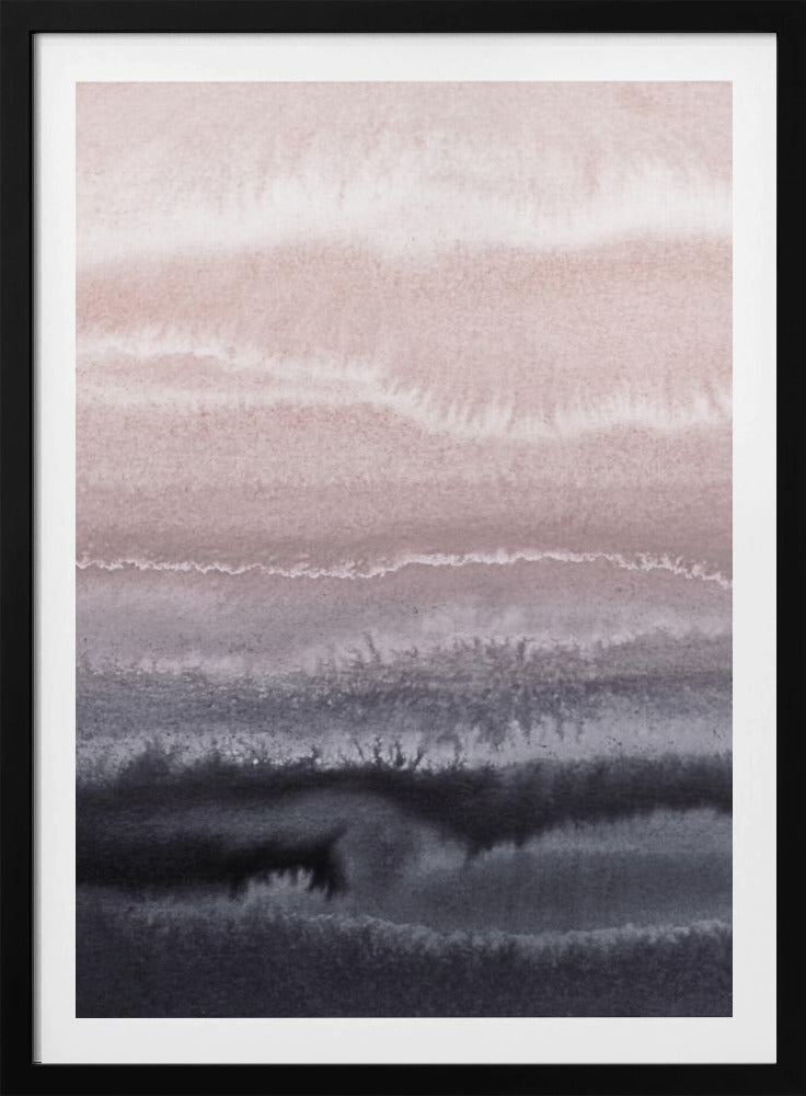 Binnen de getijden Zwart zandstrand | Poster