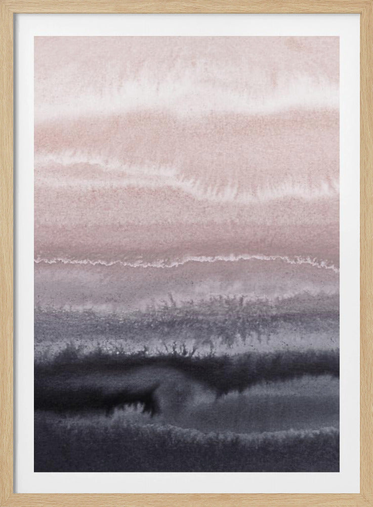 Binnen de getijden Zwart zandstrand | Poster
