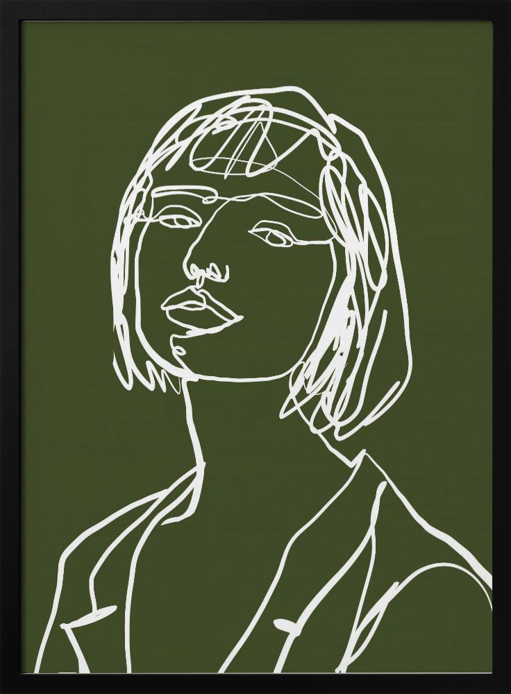 Lijnkunst vrouwelijk groen | Poster