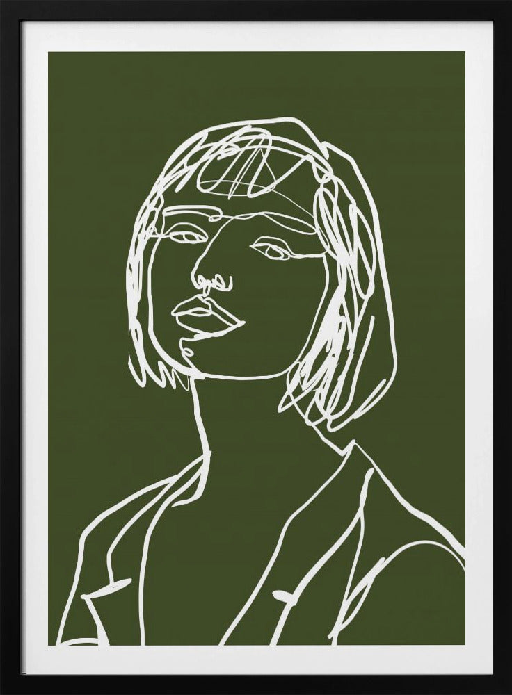 Lijnkunst vrouwelijk groen | Poster