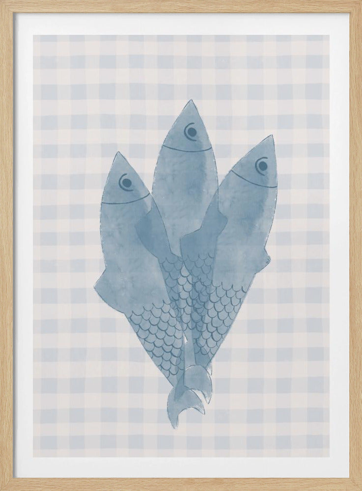 Drie blauwe vissen | Poster