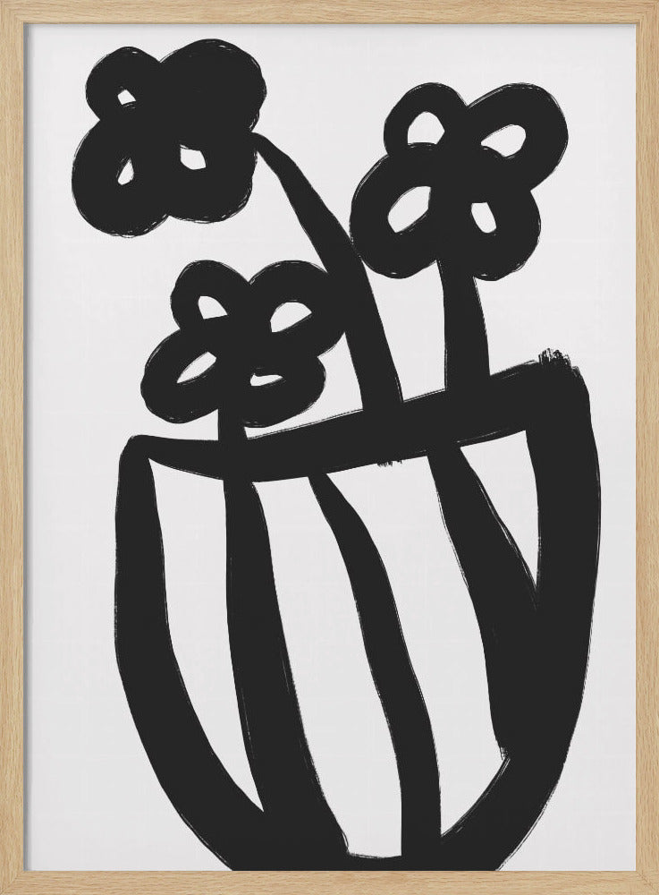 Opvallende bloemen in vaas | Poster