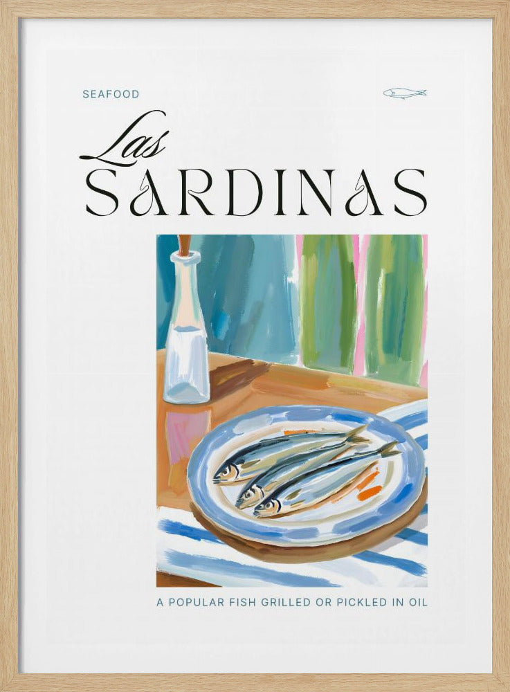Bordje sardines met fles | Poster