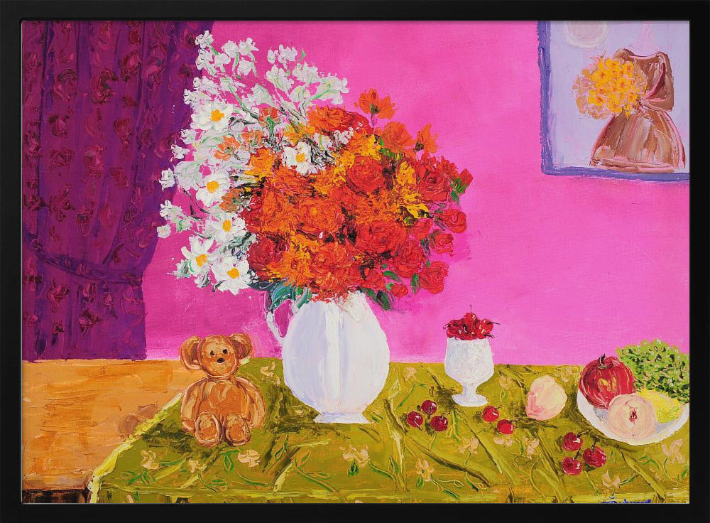 Vaas met heldere bloemen | Poster