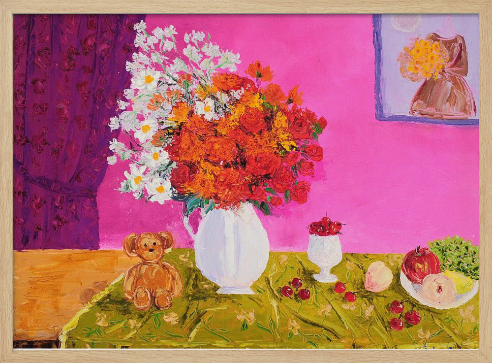 Vaas met heldere bloemen | Poster