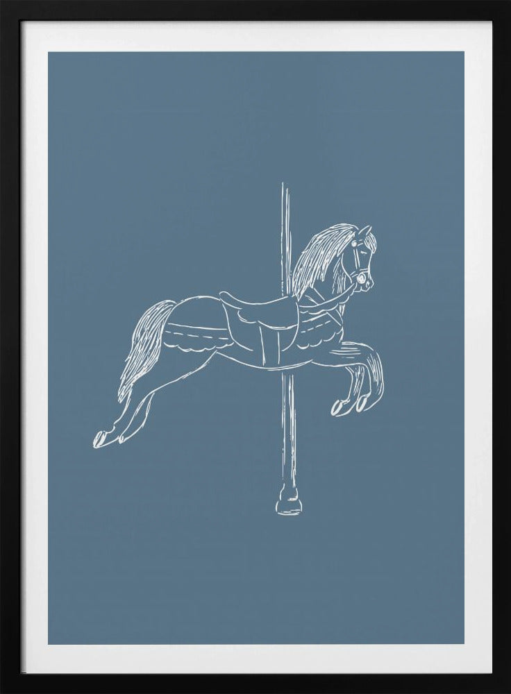 Circuspaard Vintage Blauw | Poster
