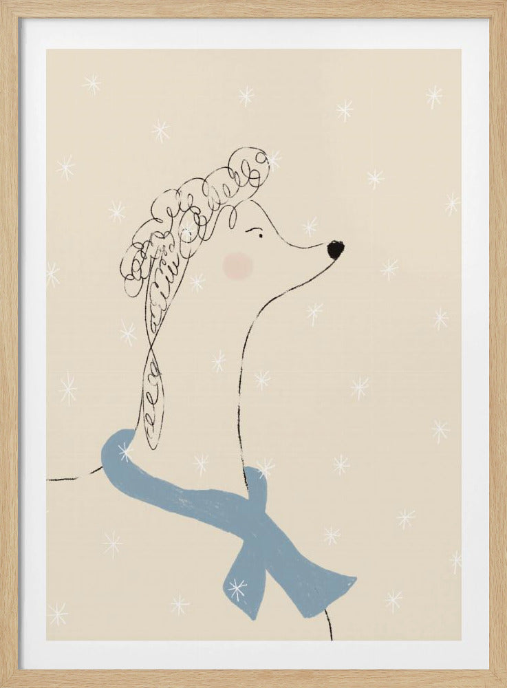 Poedel in de sneeuw | Poster