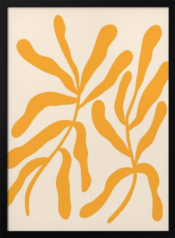 Silhouetten van gele bladeren | Poster