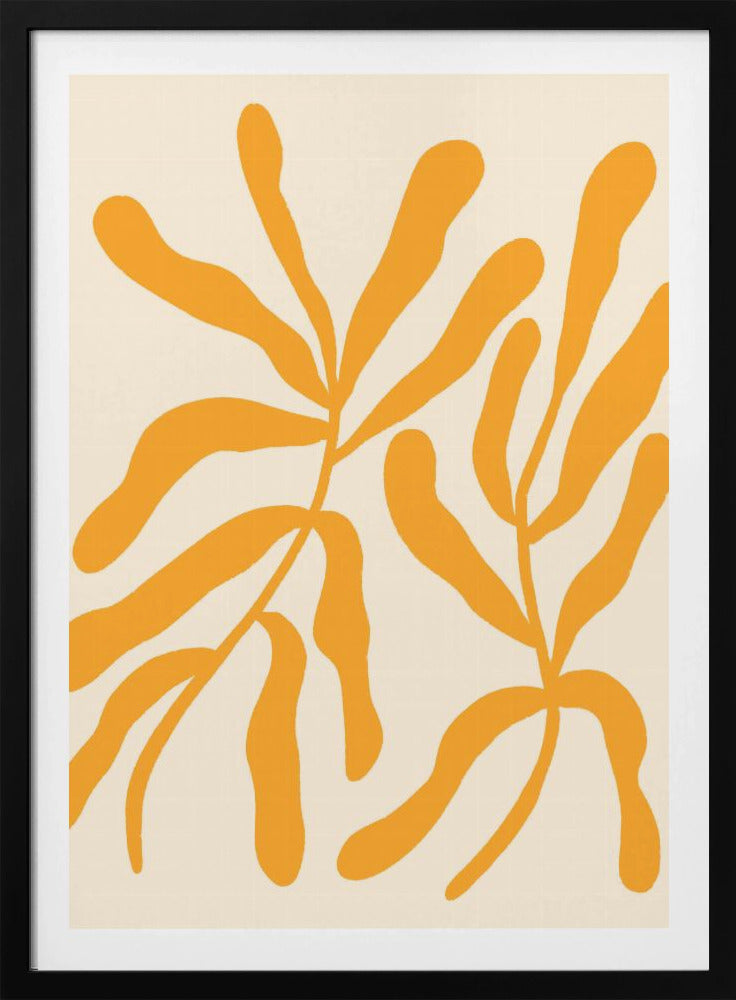 Silhouetten van gele bladeren | Poster