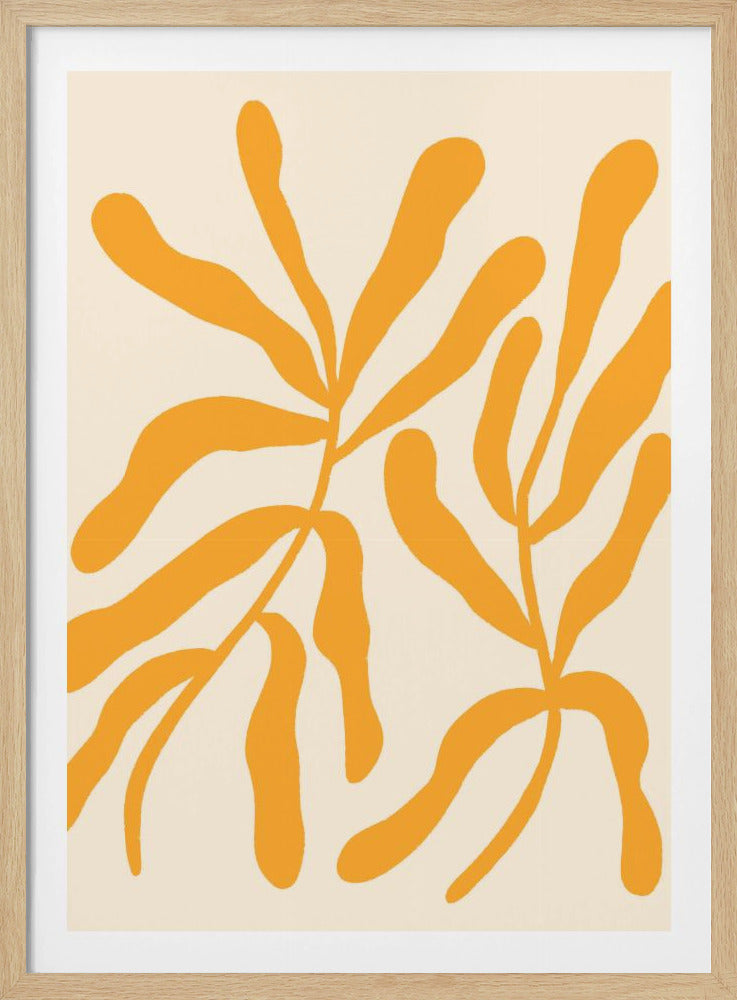 Silhouetten van gele bladeren | Poster