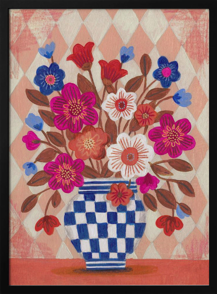 Vase Flowers Brights & Blues | Poster