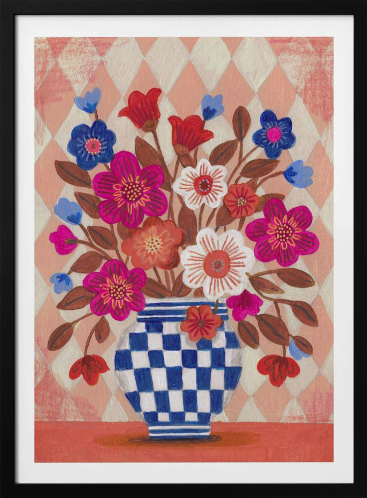 Vase Flowers Brights & Blues | Poster