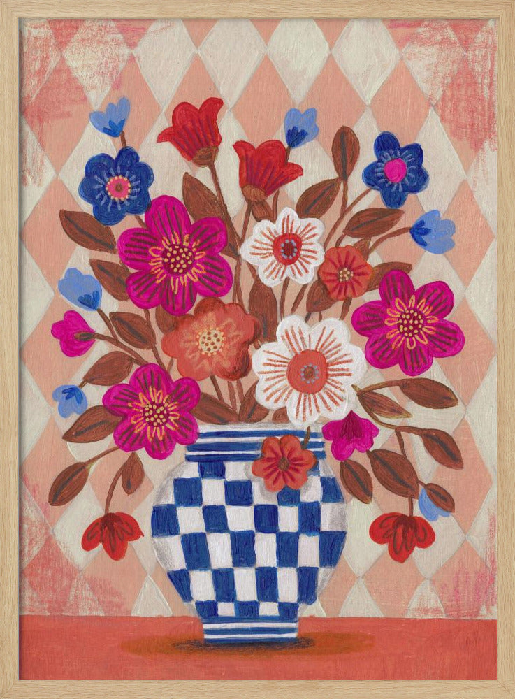 Vase Flowers Brights & Blues | Poster