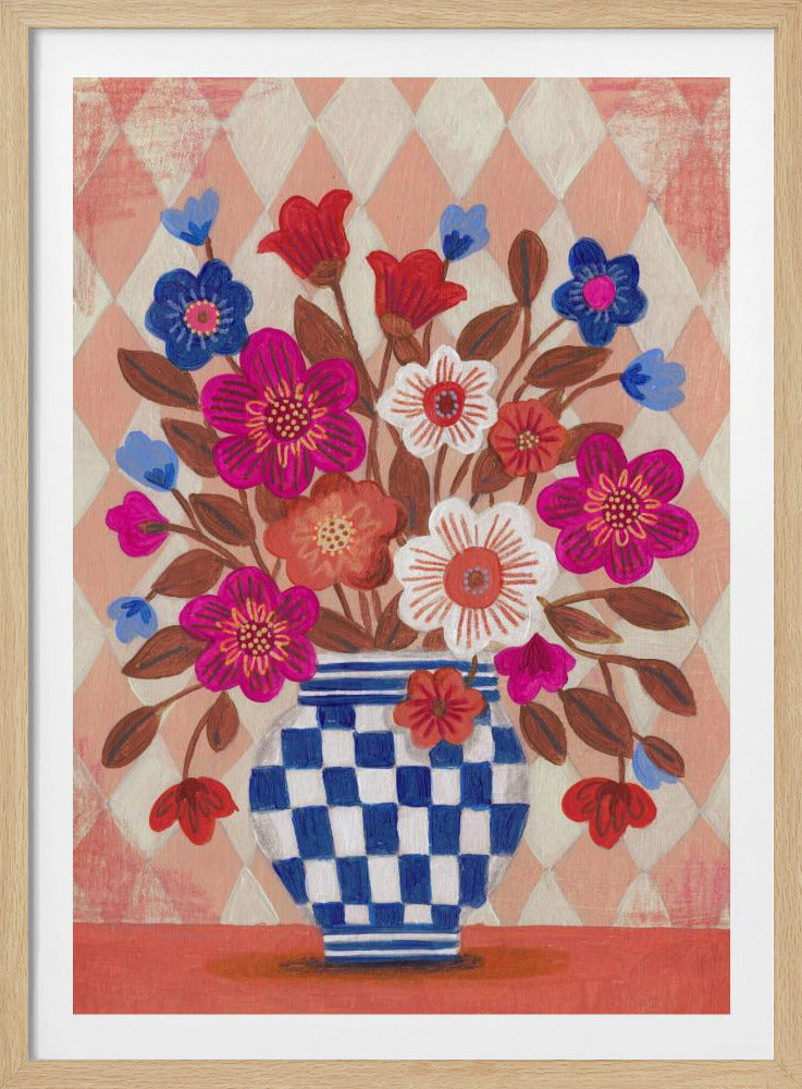 Vase Flowers Brights & Blues | Poster