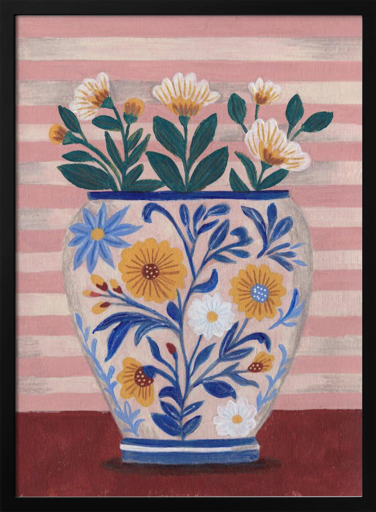 Potted Florals Pastels & Stripes | Poster