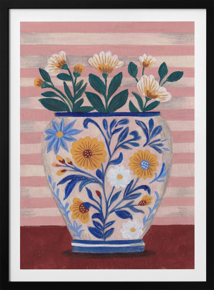 Potted Florals Pastels & Stripes | Poster