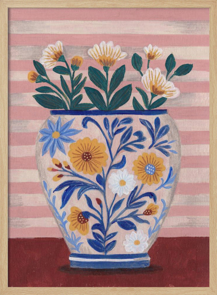 Potted Florals Pastels & Stripes | Poster