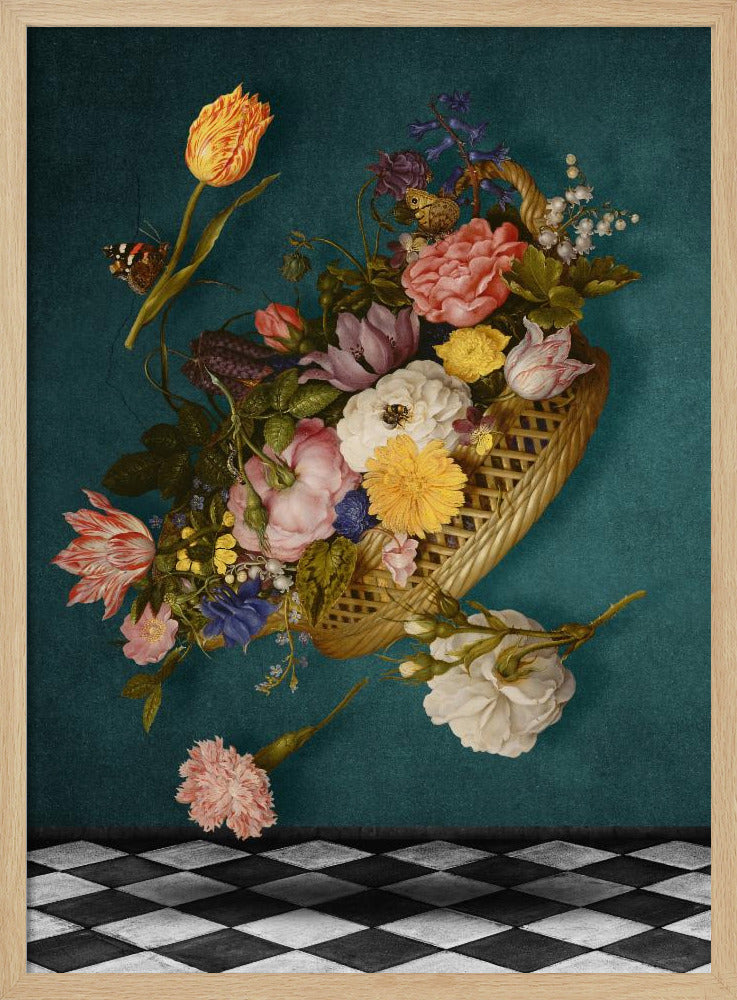 Drijvende bloemenmand | Poster