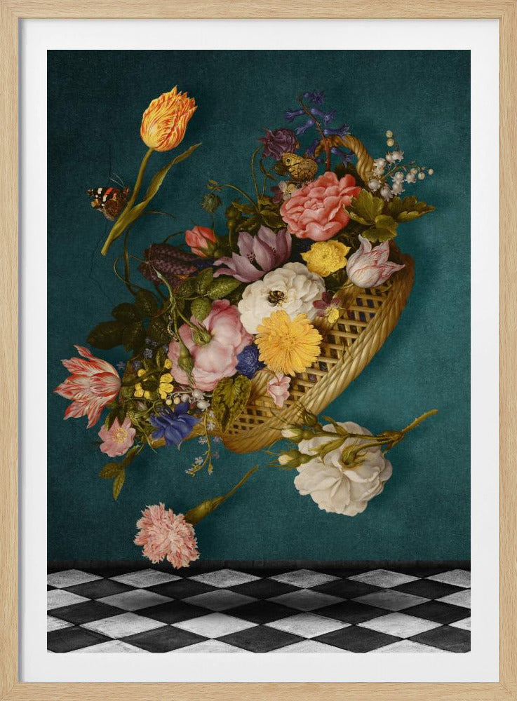 Drijvende bloemenmand | Poster